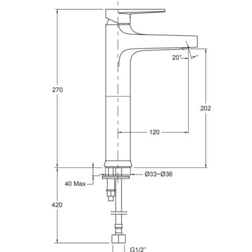 Kohler Taut Tall Basin Mixer Chrome 74026T-4ND-CP