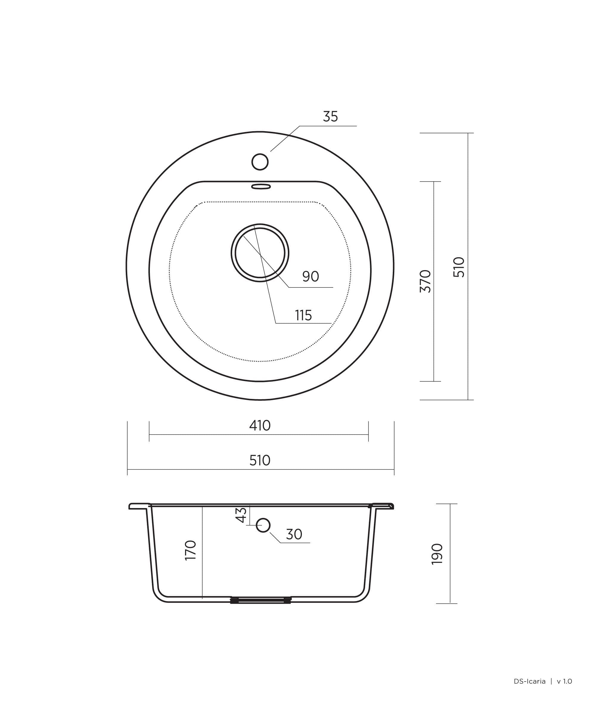 Seima Icaria Arqstone Quartz Single Bowl Sink 191076 Seima Icaria Arqstone Quartz Single Bowl Sink 191076