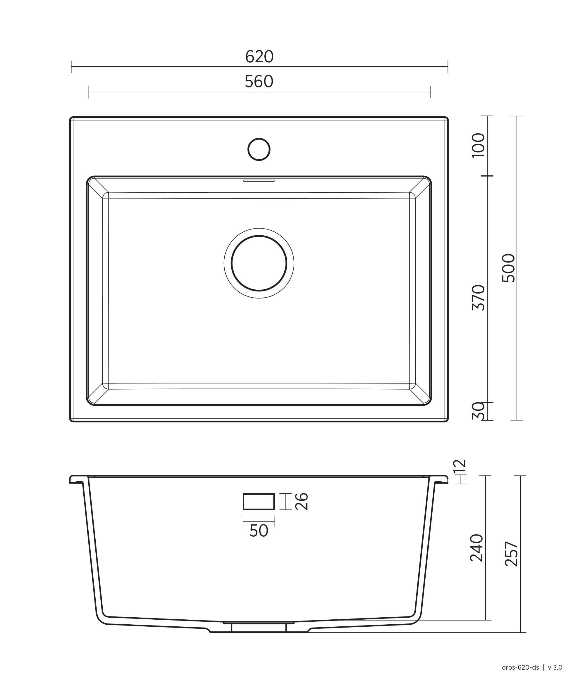 Seima Oros 620 Single Bowl Sink Black 1 Tap Hole 191987 Seima Oros 620 Single Bowl Sink Black 1 Tap Hole 191987