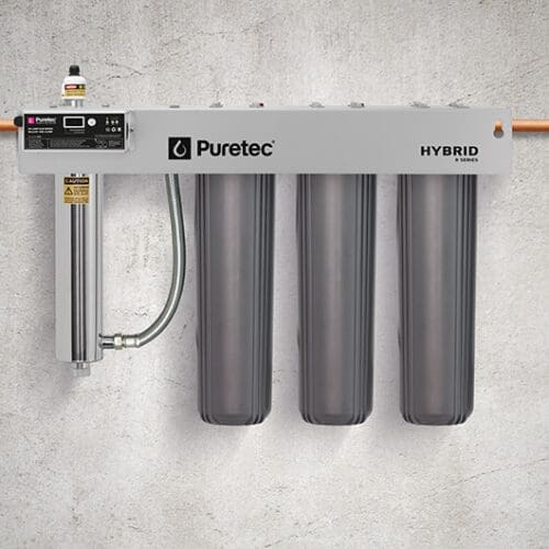 Puretec Hybrid R11 Whole House Triple Stage Filtration With UV Protection, Reversible Mounting Bracket, 120 LPM