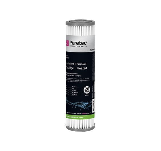 Puretec Pleated Sediment Cartridge Standard, 10 Inch, 20um PL201 Puretec PL201