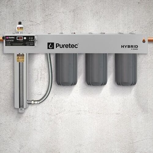 Puretec Hybrid R10 Triple Stage Filtration With UV Protection, Reversible Mounting Bracket, 60 LPM, 1” Connection