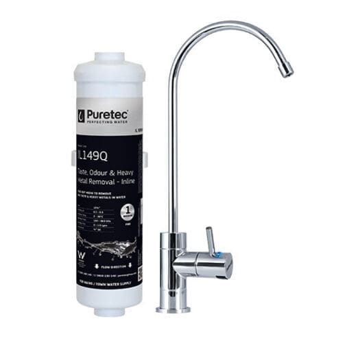 Puretec X3 High Loop Designer Faucet + Filter, 1 Micron, Lead Removal