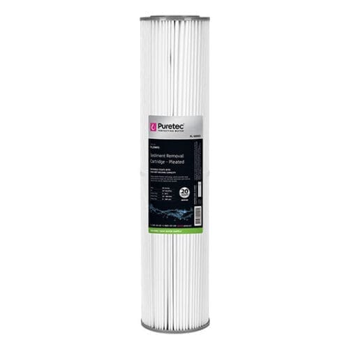 Puretec Pl30Mp2 Pleated Sediment Cartridge, 20" Mp, 30 Micron