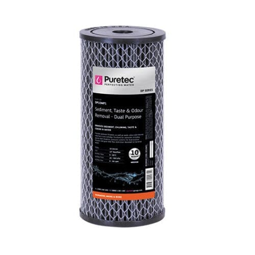 Puretec Dp10Mp1 Dual Purpose Carbon Cartridge, 10" Mp, 10 Micron