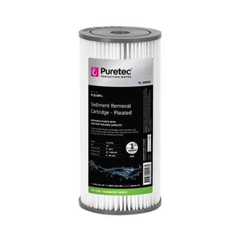 Puretec Pl01Mp1 Pleated Sediment Cartridge, 10" Mp, 1 Micron