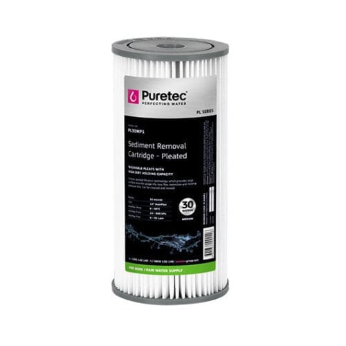 Puretec Pl30Mp1 Pleated Sediment Cartridge, 10" Mp, 30 Micron