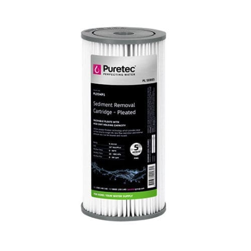 Puretec Pl10Mp1 Pleated Sediment Cartridge, 10" Mp, 10 Micron