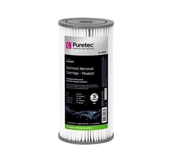 Puretec Pl10Mp1 Pleated Sediment Cartridge, 10" Mp, 10 Micron Puretec Pl10Mp1 Pleated Sediment Cartridge, 10" Mp, 10 Micron
