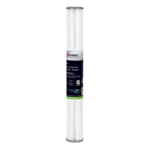 Puretec Pl202 Pleated Sediment Cartridge, 20 Inch, 20 Micron