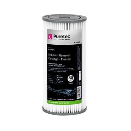 Puretec Pl50Mp1 Pleated Sediment Cartridge, 10" Mp, 30 Micron