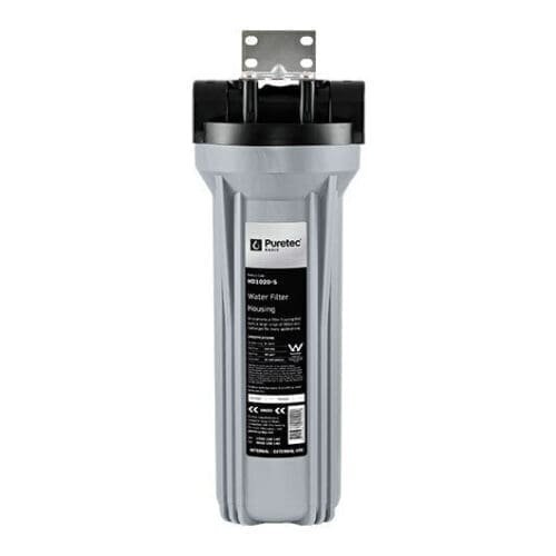 Puretec Hd1020-K Filter Housing Kit, 10", Silver W/ Black Head, 3/4" Connection