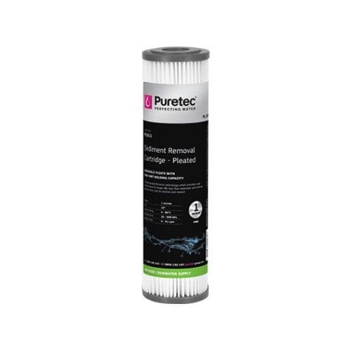 Puretec Pl051 Pleated Sediment Cartridge, 10 Inch, 5 Micron