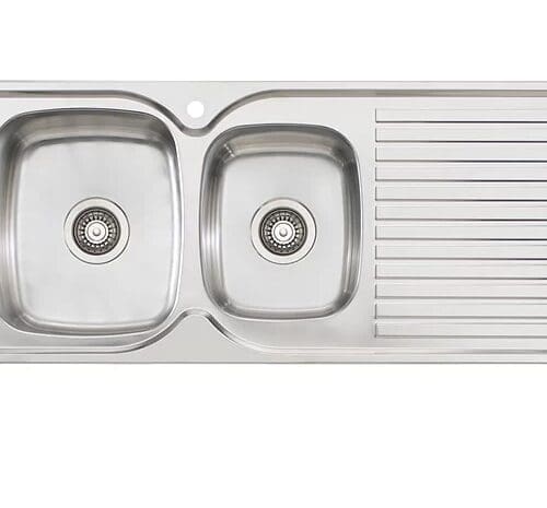 Bassini 1 & 3/4 Bowl Sink With Drainer 1Th Left Hand Bowl