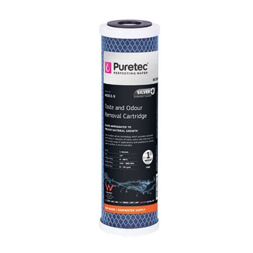Puretec MC011-S Moulded Carbon Cartridge, 10 Inch, 1 Micron
