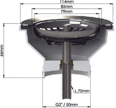 Turner Hastings Sink 90mm x 50mm Basket Waste (Various Finishes) Turner Hastings Sink 90mm x 50mm Basket Waste (Various Finishes)