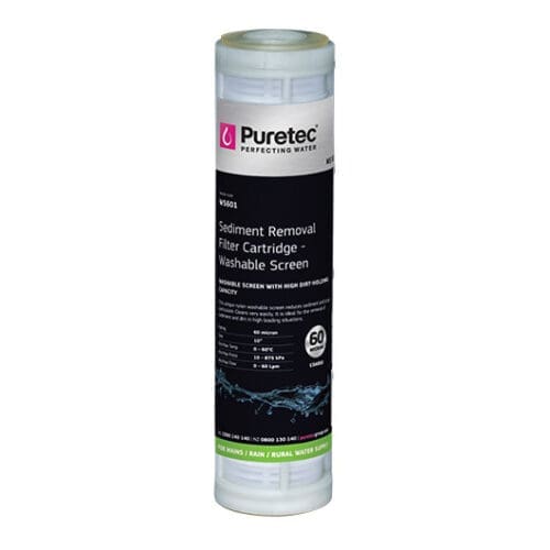 Puretec WS601 Washable Screen Sediment removal Cartridge, 10",  60 Micron