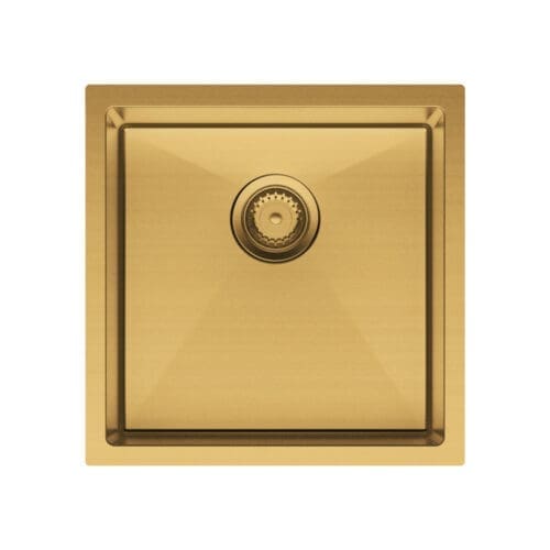 Fienza Hana 32L Single Kitchen Sink - Stainless Steel, PVD Carbon Metal or PVD Rugged Brass Finish