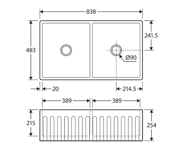 Fienza Charlton Double Butler Sink 68702 Fienza Charlton Double Butler Sink 68702
