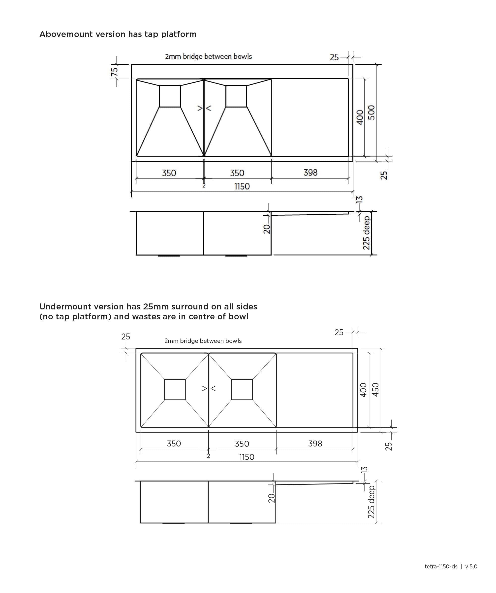 Seima Tetra 1150 Blade Undermount/Overmount – No tap landing Seima Tetra 1150 Blade Undermount/Overmount – No tap landing