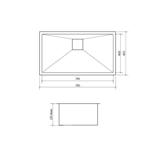 Seima Tetra 790 Single Bowl Over/Undermount Sink 191702