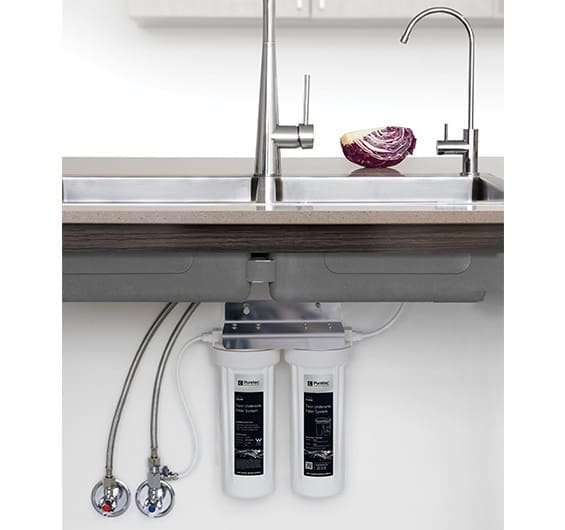 Puretec ES2 Twin Undersink System with PL011, CE941 (0.2um) & DFU180 LED faucet Puretec ES2 Twin Undersink System with PL011, CE941 (0.2um) & DFU180 LED faucet