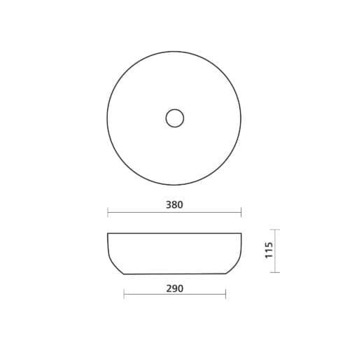 Seima Aurora 380 Ceramic Above Counter Basin