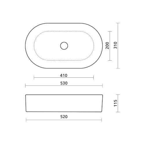 Seima Aurora 530 Ceramic Above Counter Basin