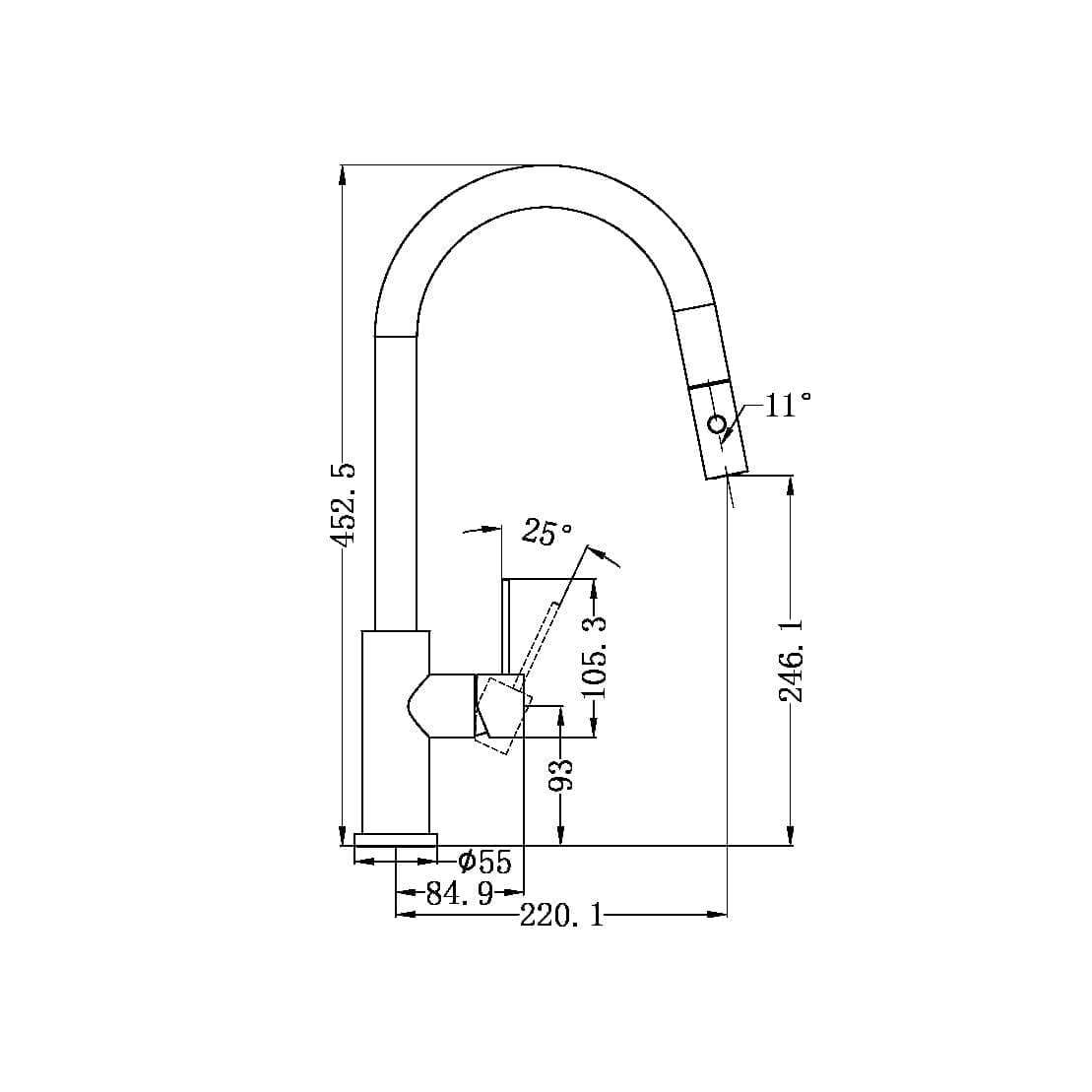 NR221908-pdf Nero Mecca Pull Out Sink Mixer - Image 2