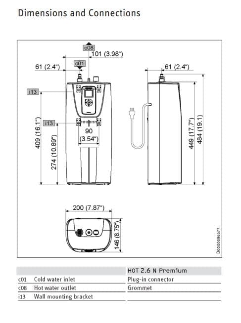 hot-boiling-water plan Stiebel Eltron HOT 2.6 N Premium Under Sink Boiling Water Unit - Image 2