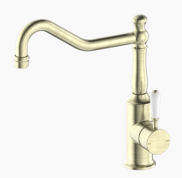 Nero York Kitchen Mixer Aged Brass Nero York Porcelain Kitchen Mixer Aged Brass