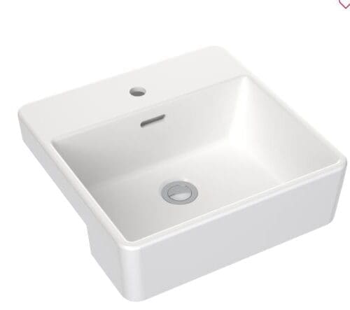 Clark square semi recessed basin