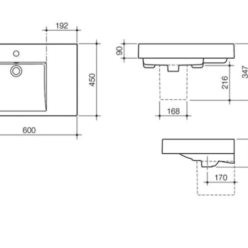 Caroma Liano Nexus 600 wall basin