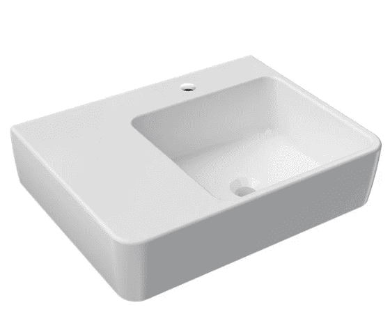 Parisi Quasar 600mm Wall Basin Left Shelf RH Bowl Parisi Quasar 600mm Wall Basin Left Shelf RH Bowl